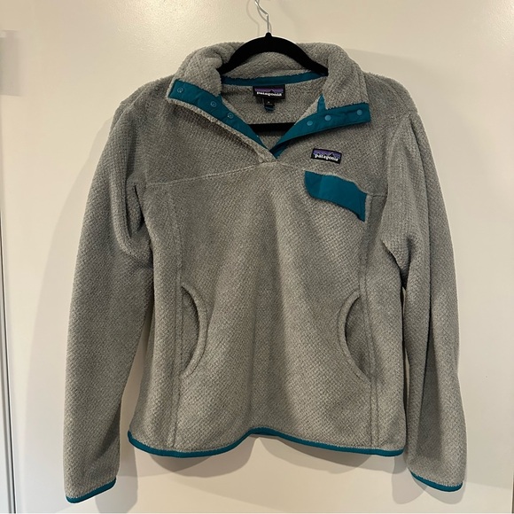 Patagonia Women's Fleece Re-Tool Snap-T Pullover size medium grey blue 25442 - Picture 2 of 10